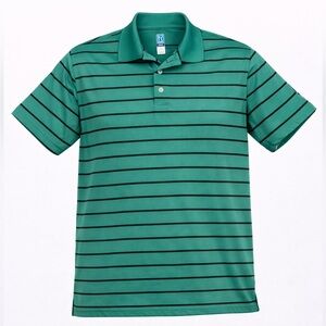 PGA Tour Men's AirFlux Pro Golf Polo Rugby Green Striped Licensed Size Large‌‌